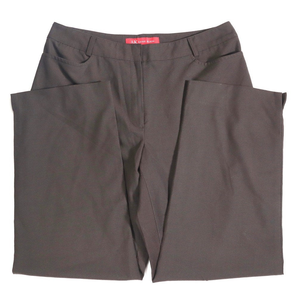 Anne Klein Pants Womens 8 Brown Viscose Blend Stretch Straight Leg Work Office